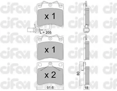 Комплект тормозных колодок, дисковый тормоз CIFAM купить