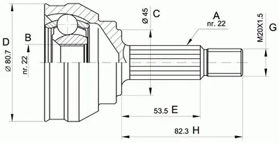 Шарнирный комплект, приводной вал SPIN OPEN PARTS купить