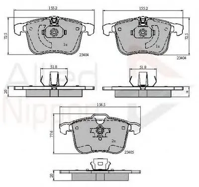 Комплект тормозных колодок, дисковый тормоз ANL Braking COMLINE купить