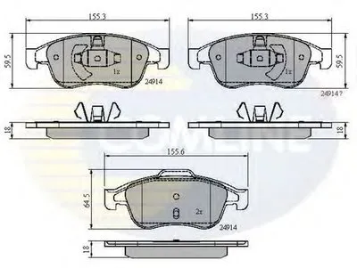 Комплект тормозных колодок, дисковый тормоз Comline COMLINE купить
