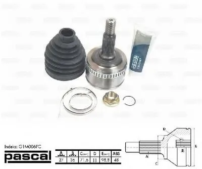Шарнирный комплект, приводной вал PASCAL купить