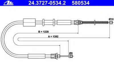 Трос, стояночная тормозная система ATE купить