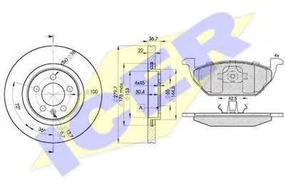 Комплект тормозов, дисковый тормозной механизм ICER купить