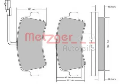 Комплект тормозных колодок, дисковый тормоз METZGER купить
