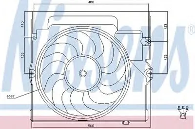 Вентилятор, конденсатор кондиционера NISSENS купить
