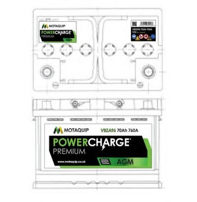 Стартерная аккумуляторная батарея Powercharge Premium AGM MOTAQUIP купить