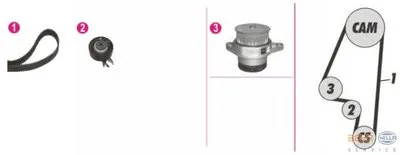 Водяной насос + комплект зубчатого ремня BEHR HELLA SERVICE HELLA купить