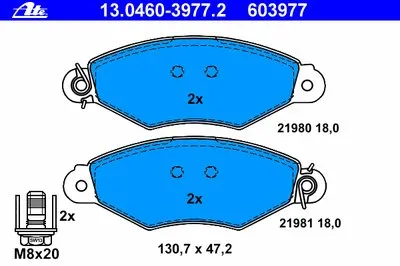 Комплект тормозных колодок, дисковый тормоз ATE купить
