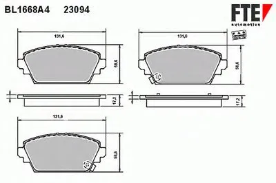 Комплект тормозных колодок, дисковый тормоз FTE купить