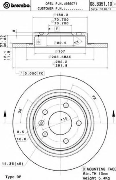 Тормозной диск COATED DISC LINE BREMBO купить