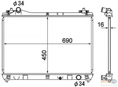 Радиатор, охлаждение двигателя BEHR HELLA SERVICE купить