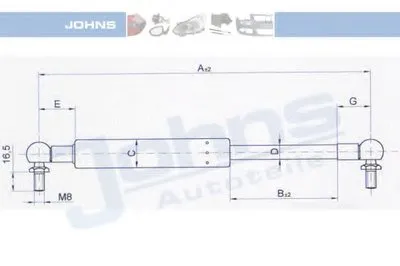 Газовая пружина, крышка багажник JOHNS купить