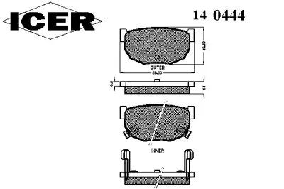 Комплект тормозных колодок, дисковый тормоз ICER купить