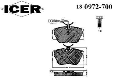 Комплект тормозных колодок, дисковый тормоз ICER купить