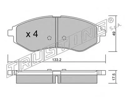 Комплект тормозных колодок, дисковый тормоз TRUSTING купить