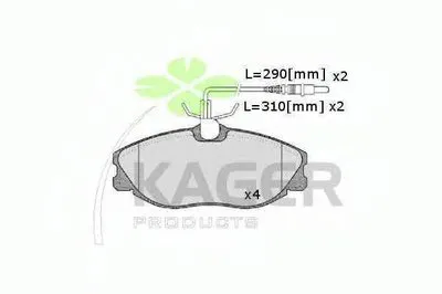 Комплект тормозных колодок, дисковый тормоз KAGER купить