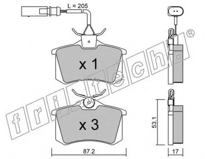 Комплект тормозных колодок, дисковый тормоз fri.tech. купить