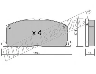 Комплект тормозных колодок, дисковый тормоз fri.tech. купить