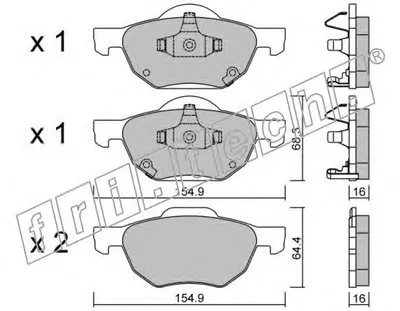 Комплект тормозных колодок, дисковый тормоз fri.tech. купить