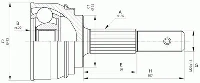 Шарнирный комплект, приводной вал SPIN OPEN PARTS купить