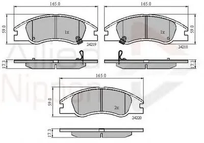 Комплект тормозных колодок, дисковый тормоз ANL Braking COMLINE купить