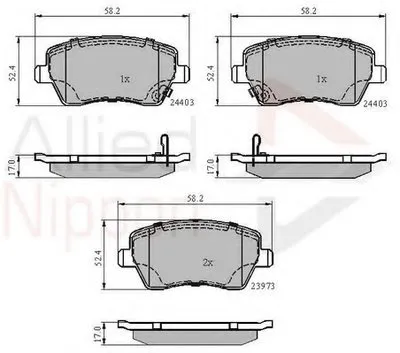 Комплект тормозных колодок, дисковый тормоз ANL Braking COMLINE купить