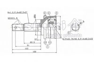 Шарнирный комплект, приводной вал ASHUKI купить