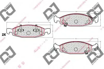 Комплект тормозных колодок, дисковый тормоз DJ PARTS купить