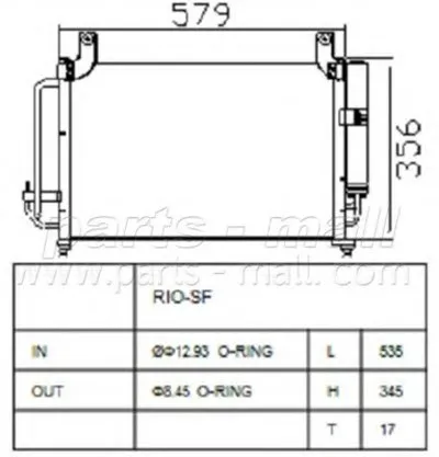 Конденсатор, кондиционер PARTS-MALL купить