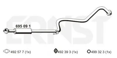 Средний глушитель выхлопных газов ERNST купить