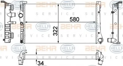 Радиатор, охлаждение двигателя BEHR HELLA SERVICE Version ALTERNATIVE HELLA купить