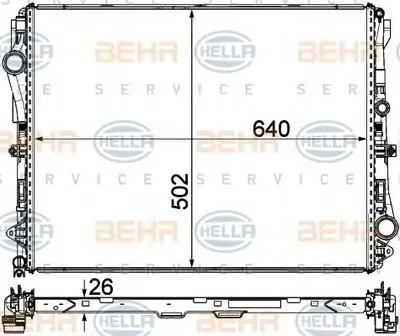 Радиатор, охлаждение двигателя BEHR HELLA SERVICE купить
