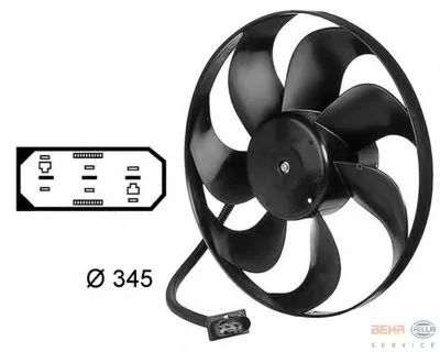Вентилятор, охлаждение двигателя BEHR HELLA SERVICE HELLA купить