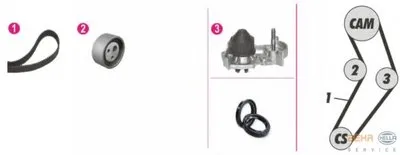 Водяной насос + комплект зубчатого ремня BEHR HELLA SERVICE HELLA купить