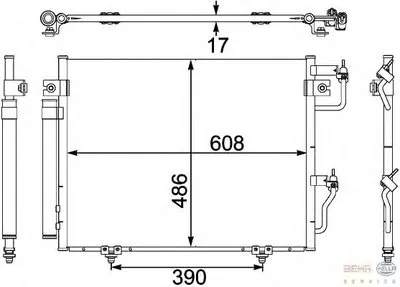 Конденсатор, кондиционер BEHR HELLA SERVICE купить