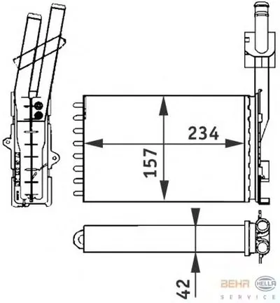 Теплообменник, отопление салона BEHR HELLA SERVICE купить