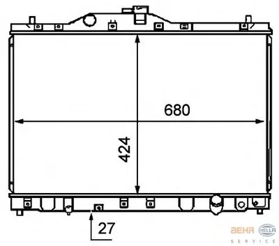 Радиатор, охлаждение двигателя BEHR HELLA SERVICE купить