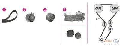 Водяной насос + комплект зубчатого ремня BEHR HELLA SERVICE купить