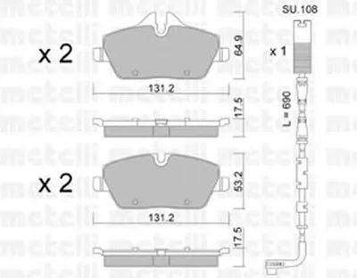 Комплект тормозных колодок, дисковый тормоз METELLI купить