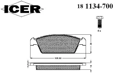 Комплект тормозных колодок, дисковый тормоз ICER купить