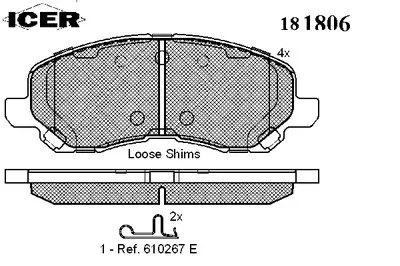 Комплект тормозных колодок, дисковый тормоз ICER купить