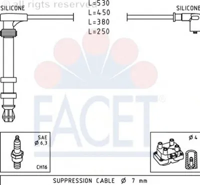Комплект проводов зажигания FACET купить
