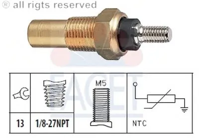 Датчик, температура охлаждающей жидкости; Датчик, температура охлаждающей жидкости; Датчик, температура охлаждающей жидкости FACET купить