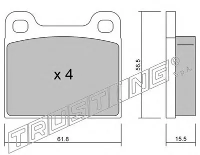 Комплект тормозных колодок, дисковый тормоз TRUSTING купить