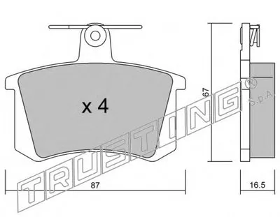 Комплект тормозных колодок, дисковый тормоз TRUSTING купить
