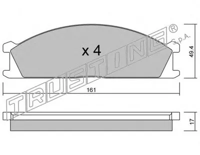 Комплект тормозных колодок, дисковый тормоз TRUSTING купить