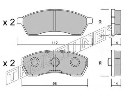 Комплект тормозных колодок, дисковый тормоз TRUSTING купить