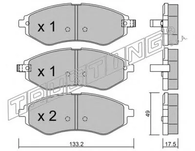 Комплект тормозных колодок, дисковый тормоз TRUSTING купить