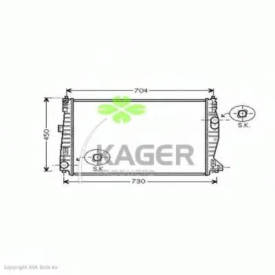 Радиатор, охлаждение двигателя KAGER купить