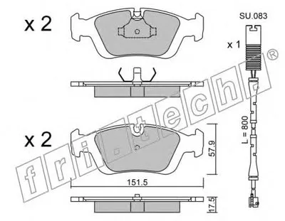 Комплект тормозных колодок, дисковый тормоз fri.tech. купить